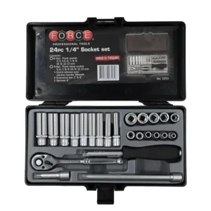 24pc 1/4" (Inch) 6pt. Flank Socket Set