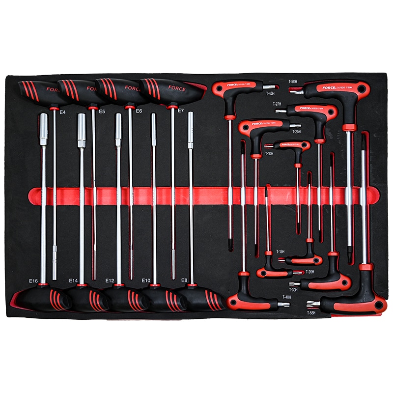 19pc Star Tamperproof Grip Key & Star Nut T Handle Set