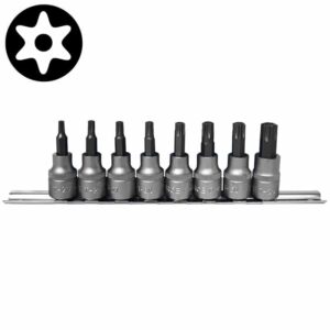 8pc 3/8" (Inch) Star Tamperproof Socket Bit Set