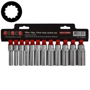 12pc 3/8" (Inch) 12pt. Deep Flank Socket Set
