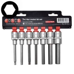 7pc 1/2" (Inch) Hex Socket Bit Set 100mm
