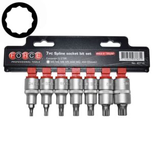 7pc 1/2" (Inch) Spline Socket Bit Set