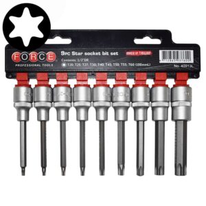 9pc 1/2" (Inch) Star Socket Bit Set 100mm