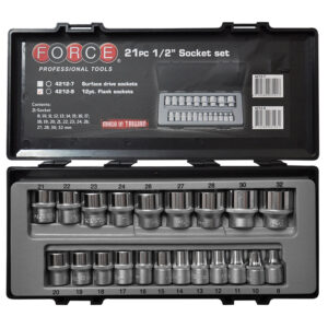 21pc 1/2" (Inch) 12pt. Flank Socket Set