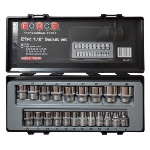 21pc 1/2" (Inch) 6pt. Flank Socket Set