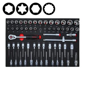 61pc 1/2" (Inch) Socket Combination Set