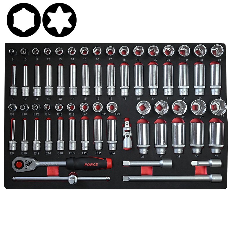 66pc 1/2" (Inch) Socket Combination Set