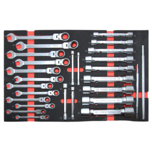 27pc Flexible Gear Wrench & Double Ended Socket Wrench Set