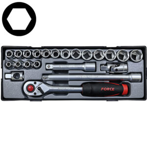 22pc 1/2" (Inch) 6pt. Flank Combination Socket Set
