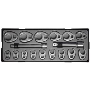 17pc Crowfoot Flare Nut Wrench Set (MM)