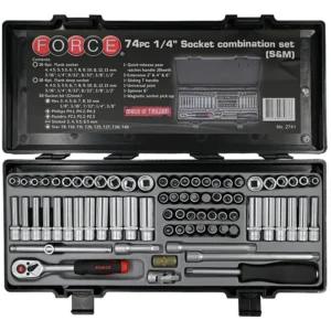 74pc 1/4" (Inch) Socket Combination Set